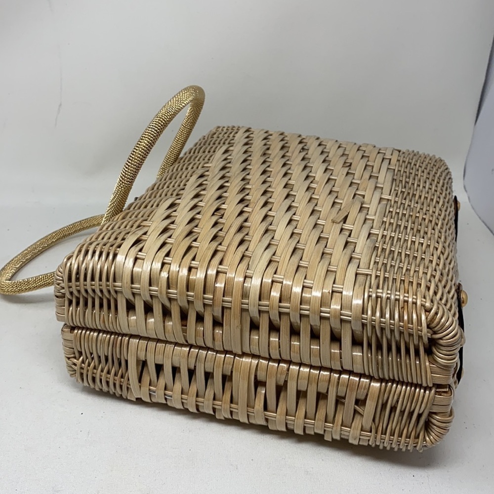 Vintage Structured Large Rectangle Woven Purse - Picture 7 of 13